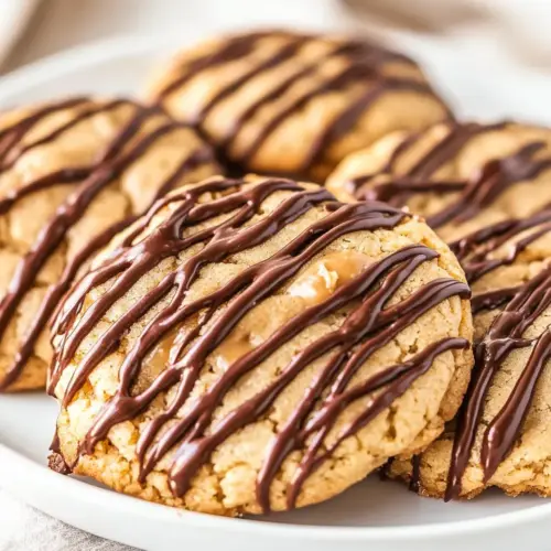 Chocolate Drizzled Peanut Butter Cookies