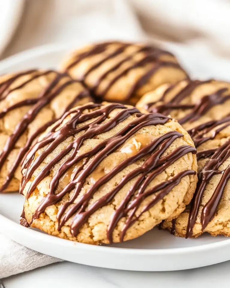 Chocolate Drizzled Peanut Butter Cookies