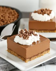 Chocolate French Silk Pie Bars with Graham Toffee Crust