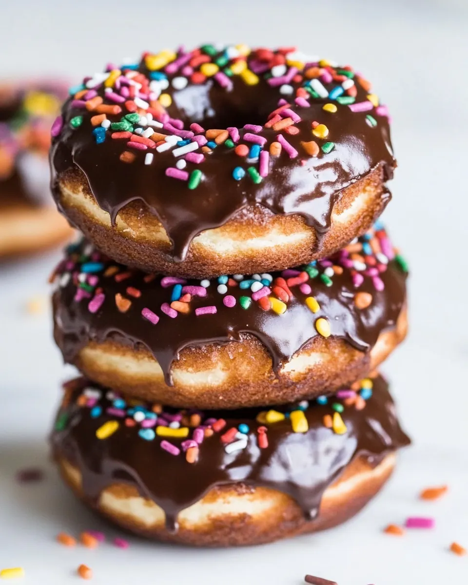 Chocolate Frosted Cake Donuts