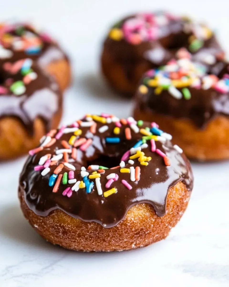 Chocolate Frosted Cake Donuts