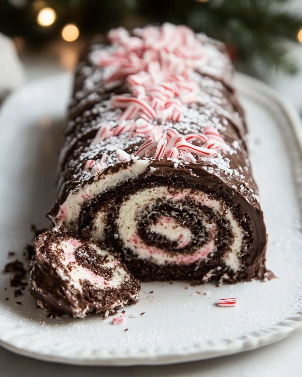 Chocolate Peppermint Cake Roll