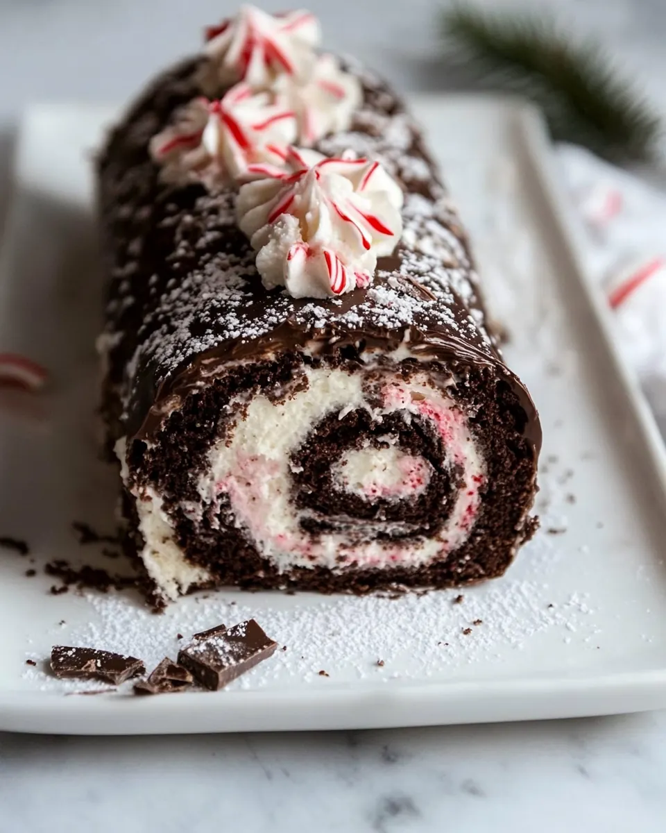 Chocolate Peppermint Cake Roll