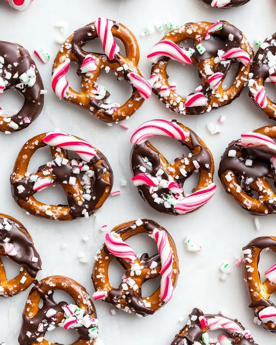 Chocolate Peppermint Covered Pretzels