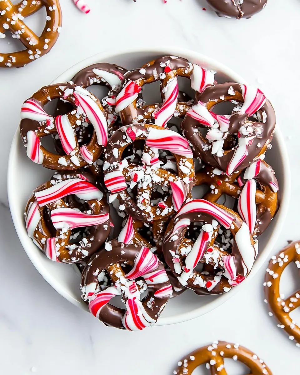 Chocolate Peppermint Covered Pretzels