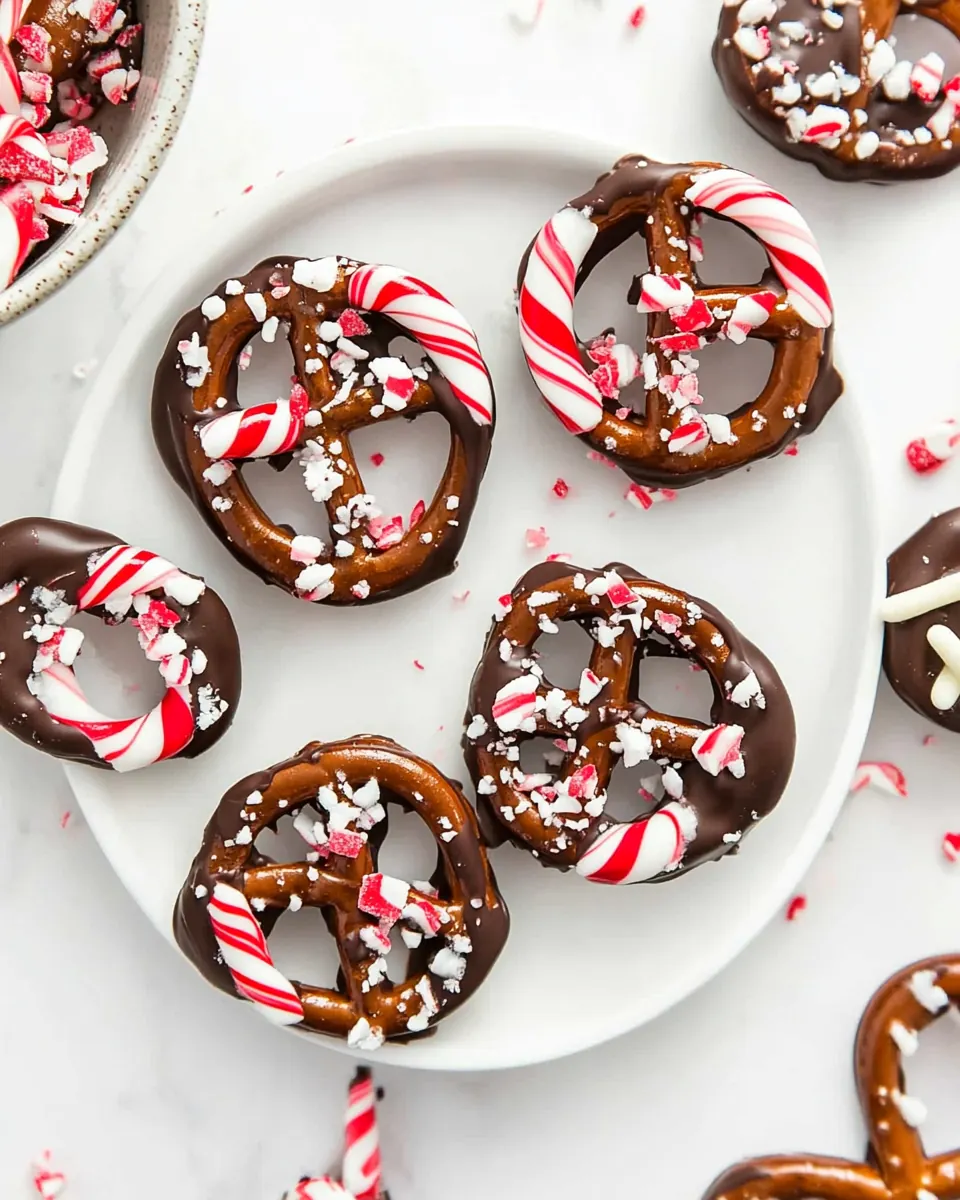 Chocolate Peppermint Covered Pretzels