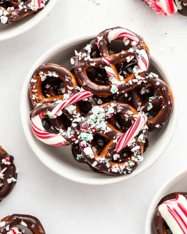 Chocolate Peppermint Covered Pretzels