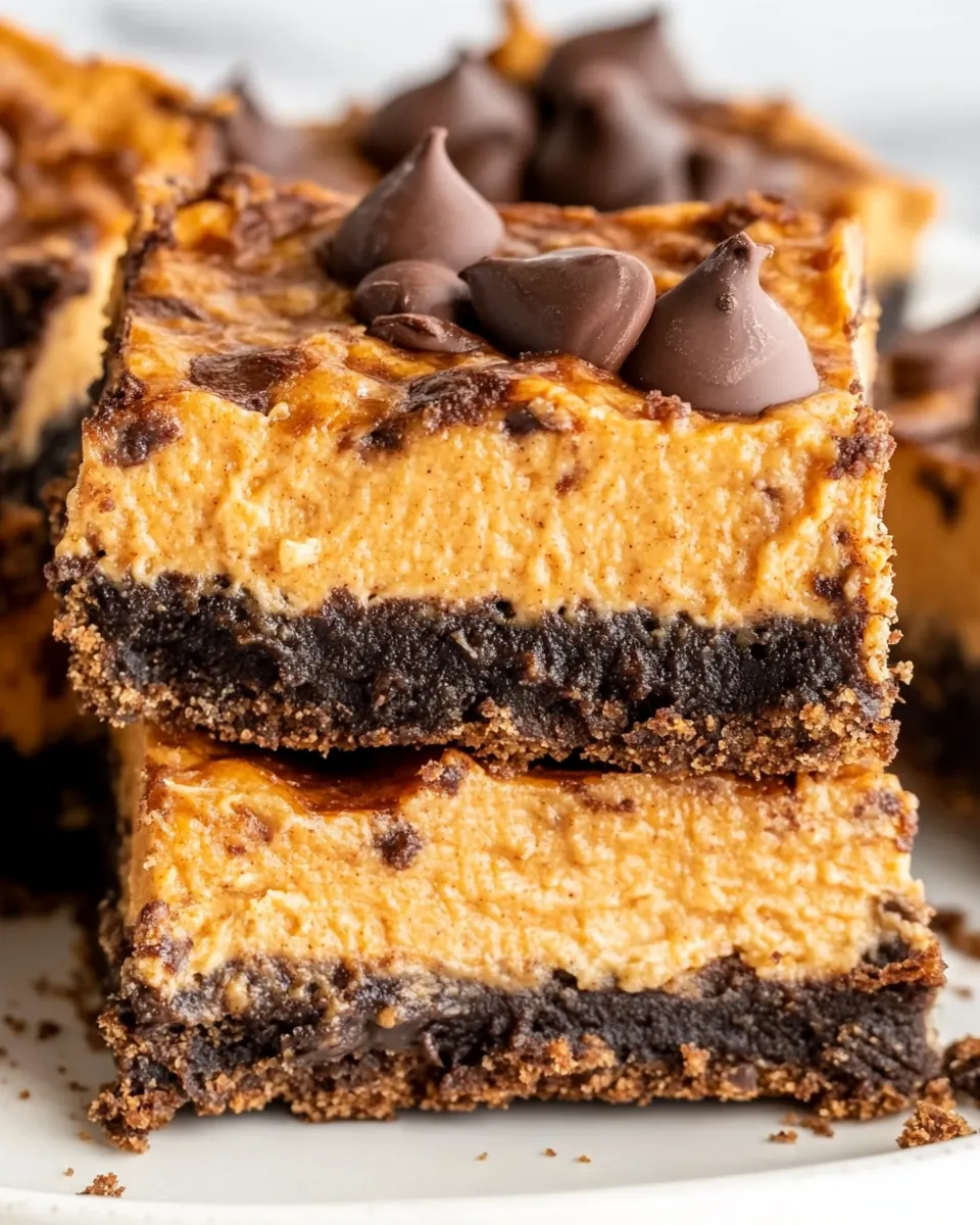 Chocolate Pumpkin Cheesecake Bars