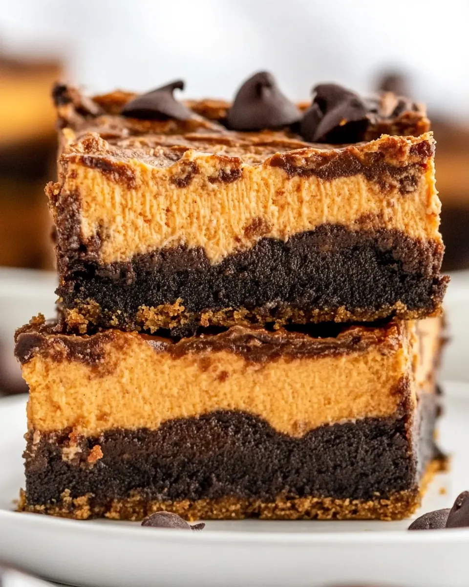 Chocolate Pumpkin Cheesecake Bars
