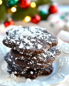 Chocolate Shortbread Snow Cookies