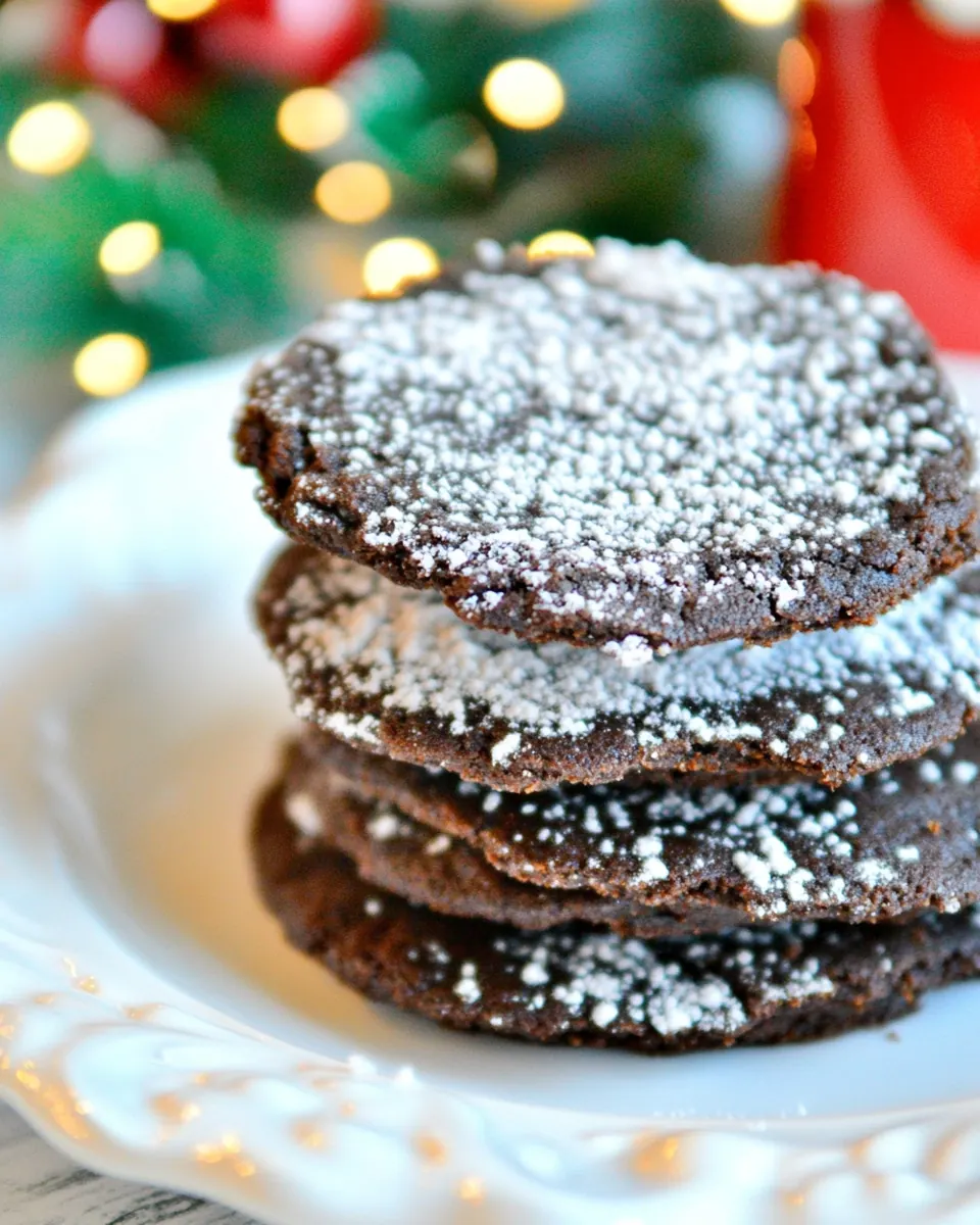 Chocolate Shortbread Snow Cookies