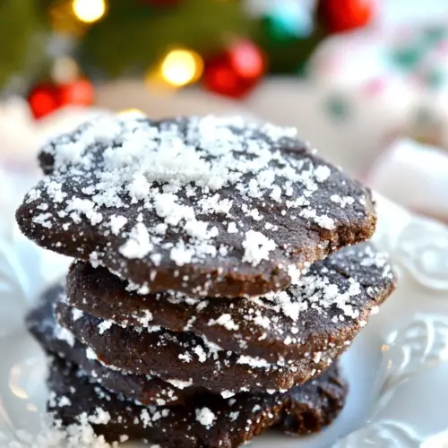Chocolate Shortbread Snow Cookies