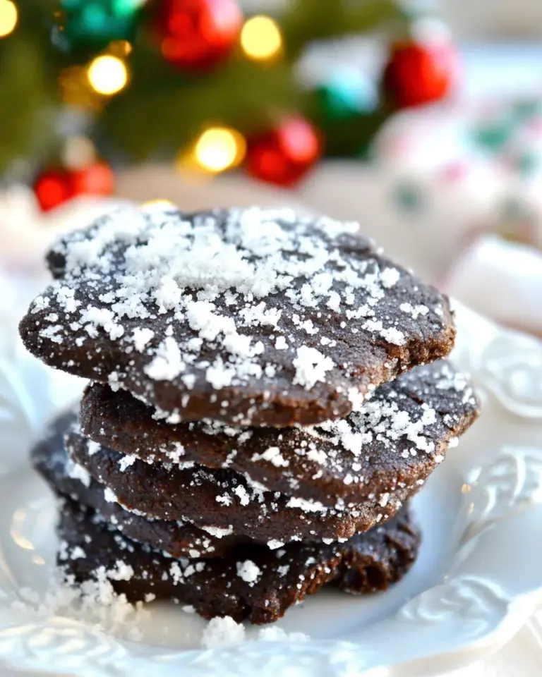 Chocolate Shortbread Snow Cookies