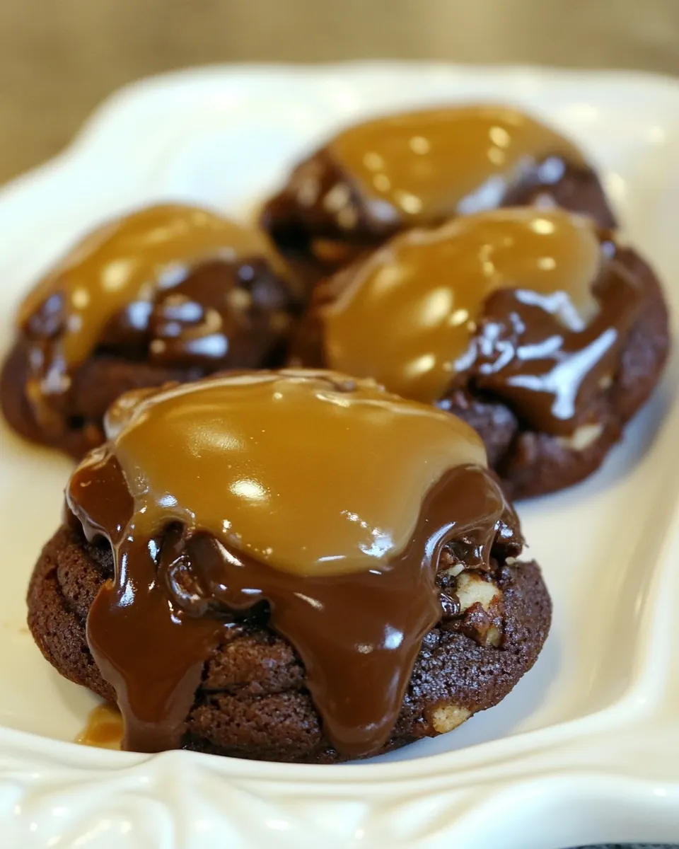 Chocolate Turtle Cookies