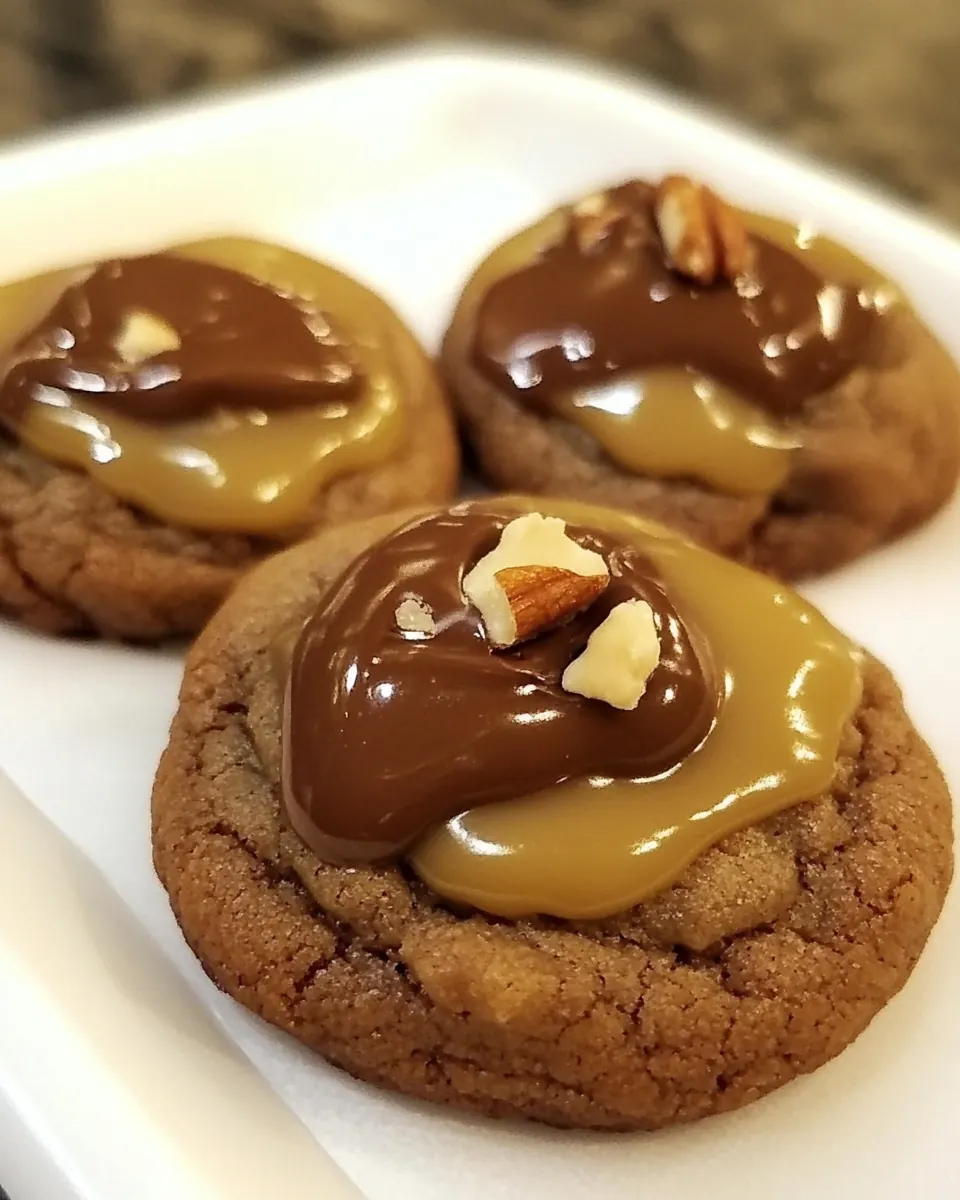Chocolate Turtle Cookies