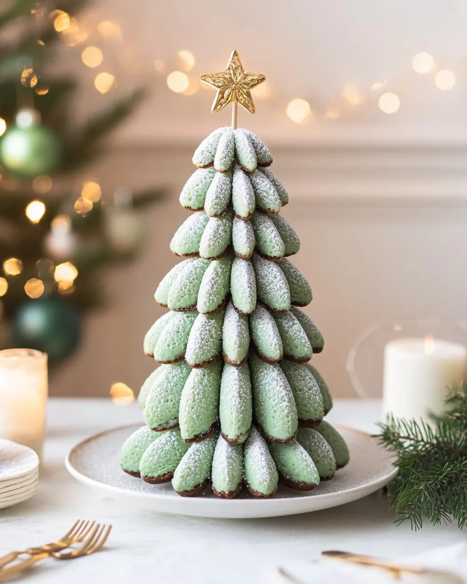 Chocolate coated Vanilla Madeleine Christmas Tree