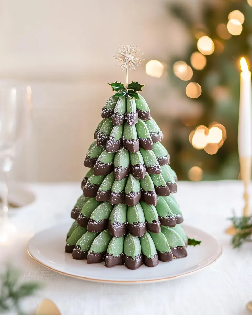 Chocolate coated Vanilla Madeleine Christmas Tree