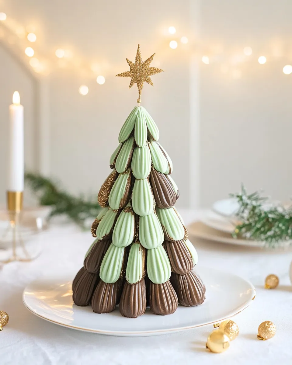 Chocolate coated Vanilla Madeleine Christmas Tree