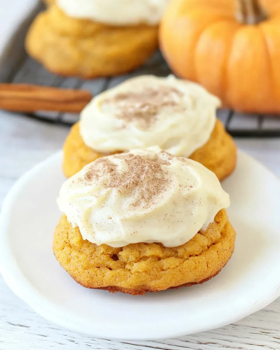 Cinnamon Frosted Pumpkin Cookies