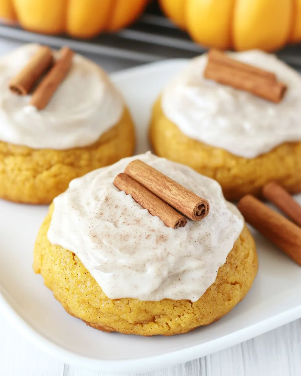 Cinnamon Frosted Pumpkin Cookies