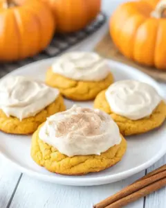 Cinnamon Frosted Pumpkin Cookies