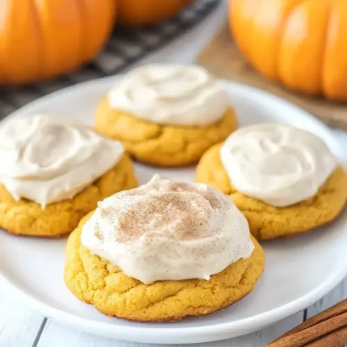 Cinnamon Frosted Pumpkin Cookies