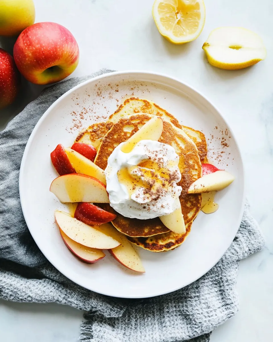 Cinnamon Pancakes with Apples and Meyer Lemon Whipped Cream