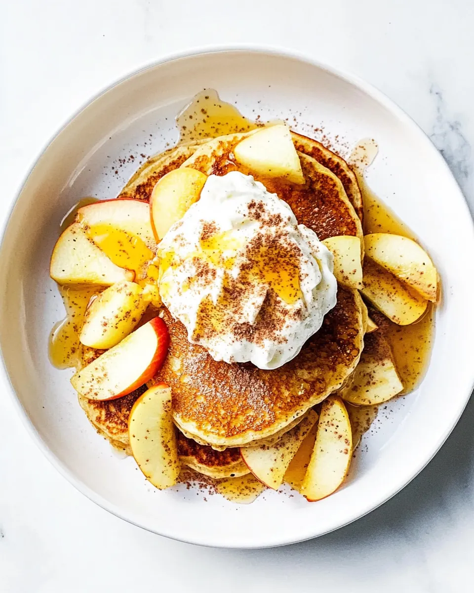 Cinnamon Pancakes with Apples and Meyer Lemon Whipped Cream