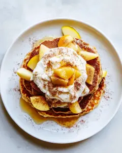 Cinnamon Pancakes with Apples and Meyer Lemon Whipped Cream