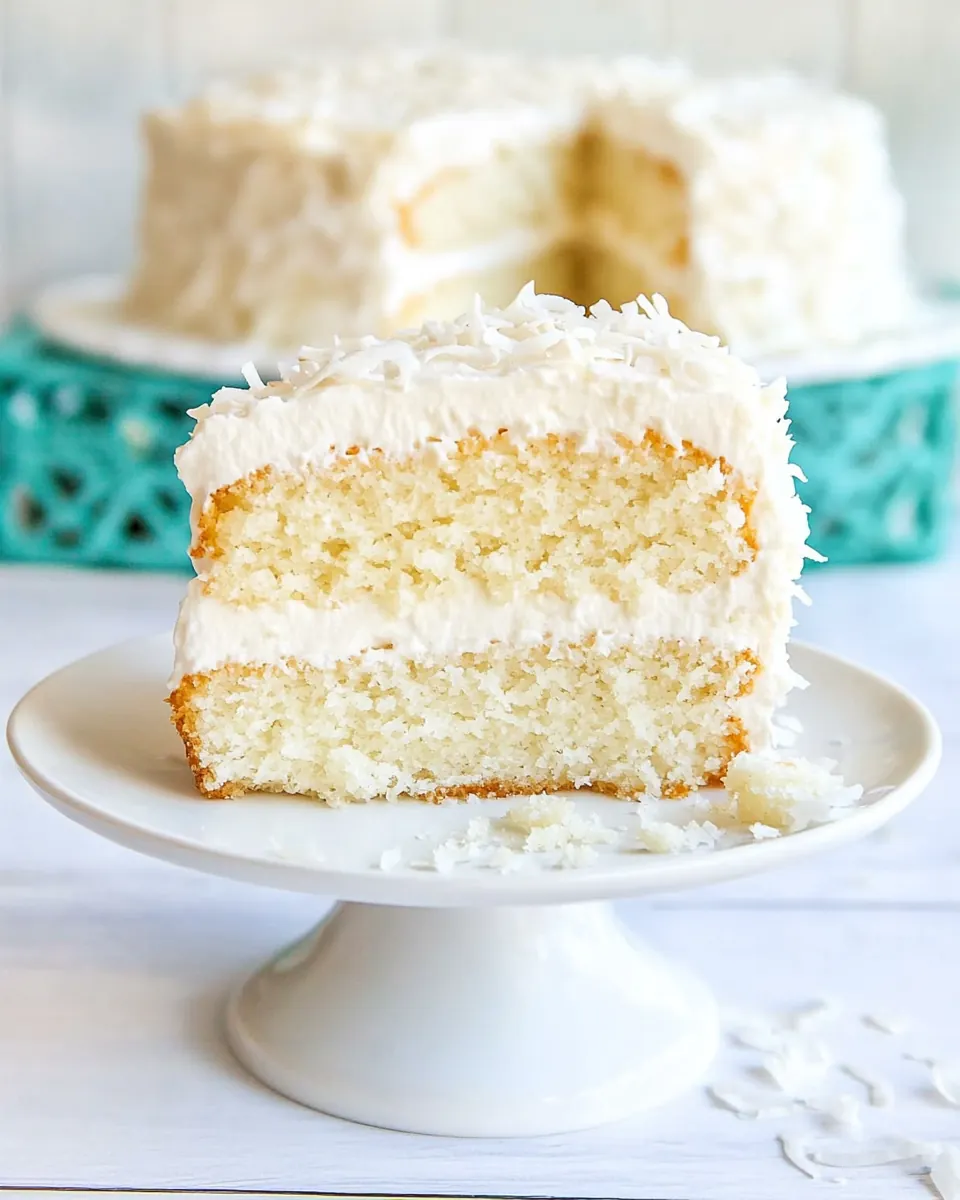 Coconut Cake with Coconut Meringue Buttercream Frosting