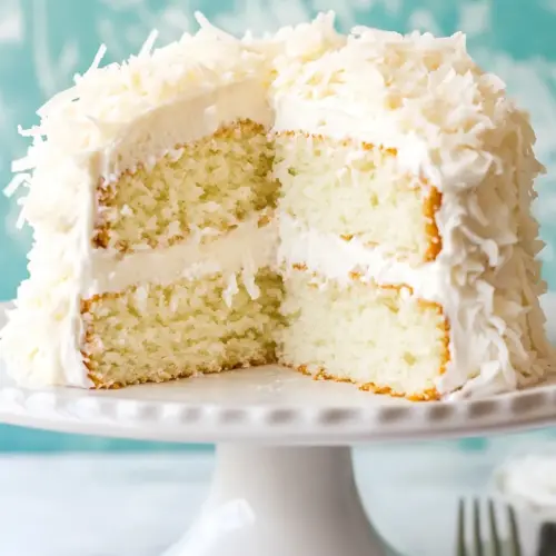Coconut Cake with Coconut Meringue Buttercream Frosting