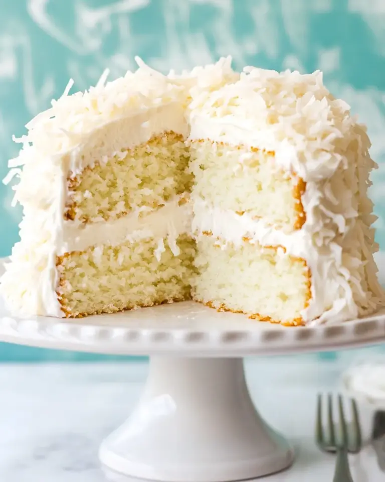 Coconut Cake with Coconut Meringue Buttercream Frosting