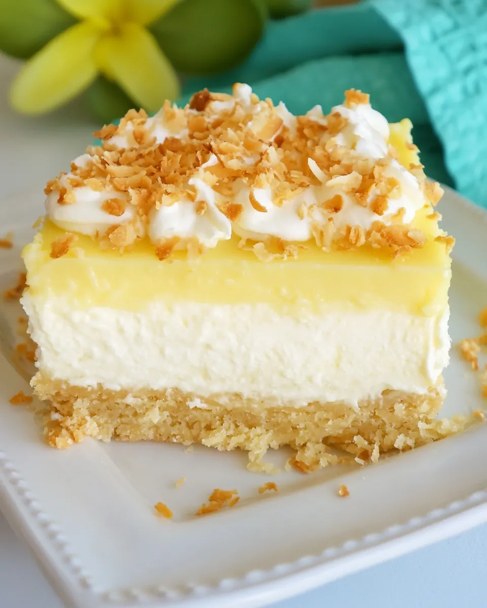 Coconut Cream Cheesecake Bars