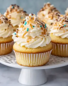 Coconut Cupcakes with Coconut Buttercream Frosting