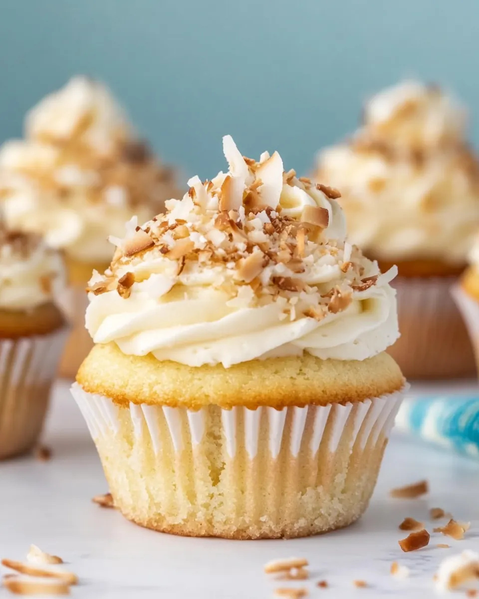 Coconut Cupcakes with Coconut Buttercream Frosting