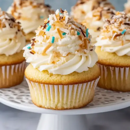 Coconut Cupcakes with Coconut Buttercream Frosting