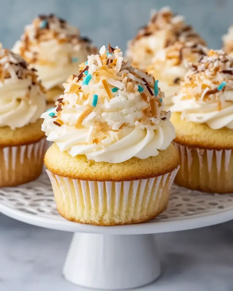 Coconut Cupcakes with Coconut Buttercream Frosting