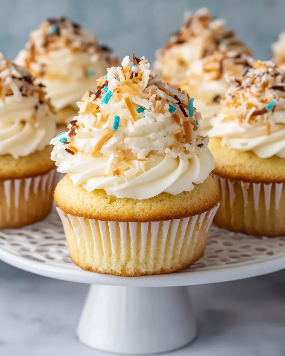 Coconut Cupcakes with Coconut Buttercream Frosting