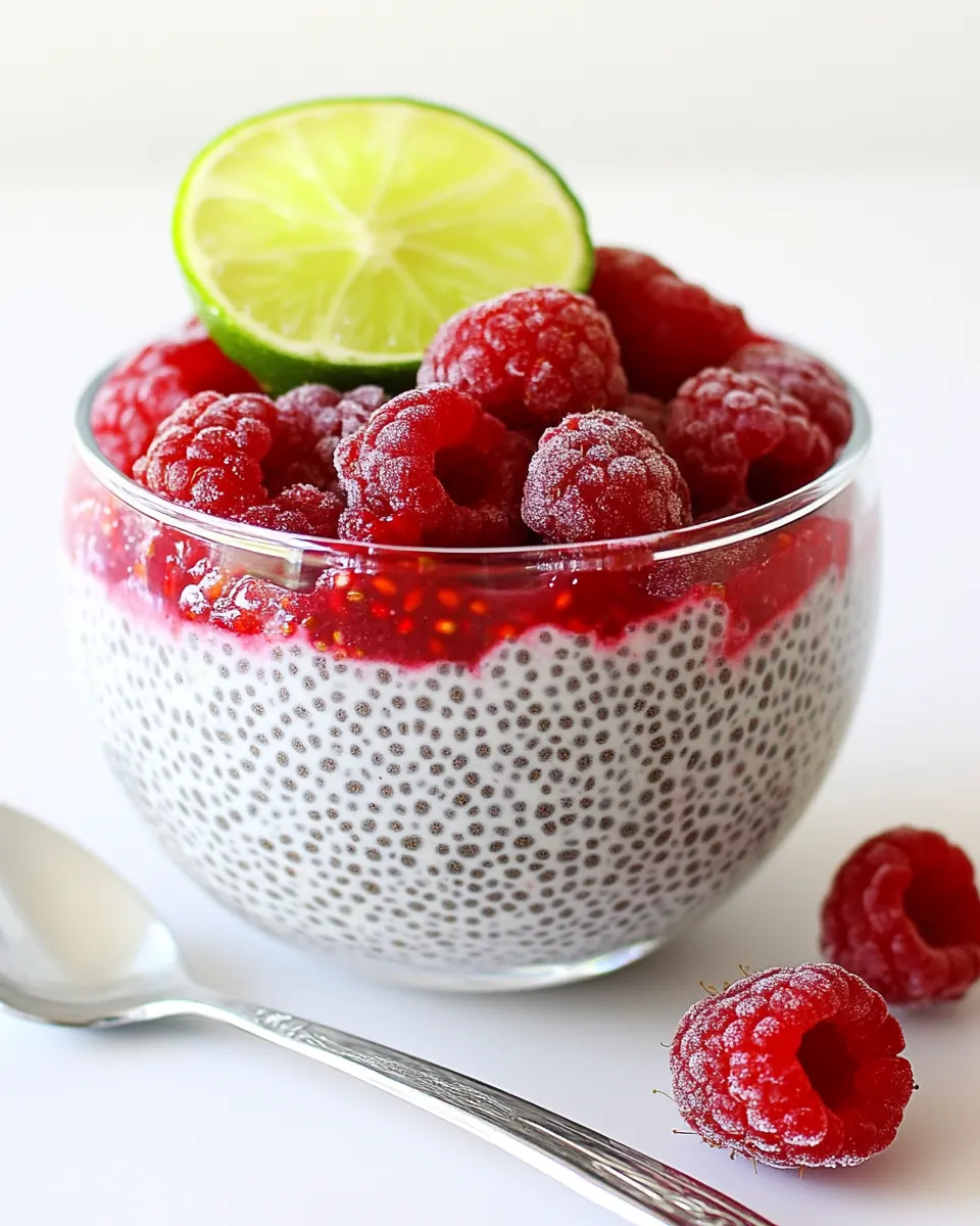 Coconut Lime Raspberry Chia Pudding