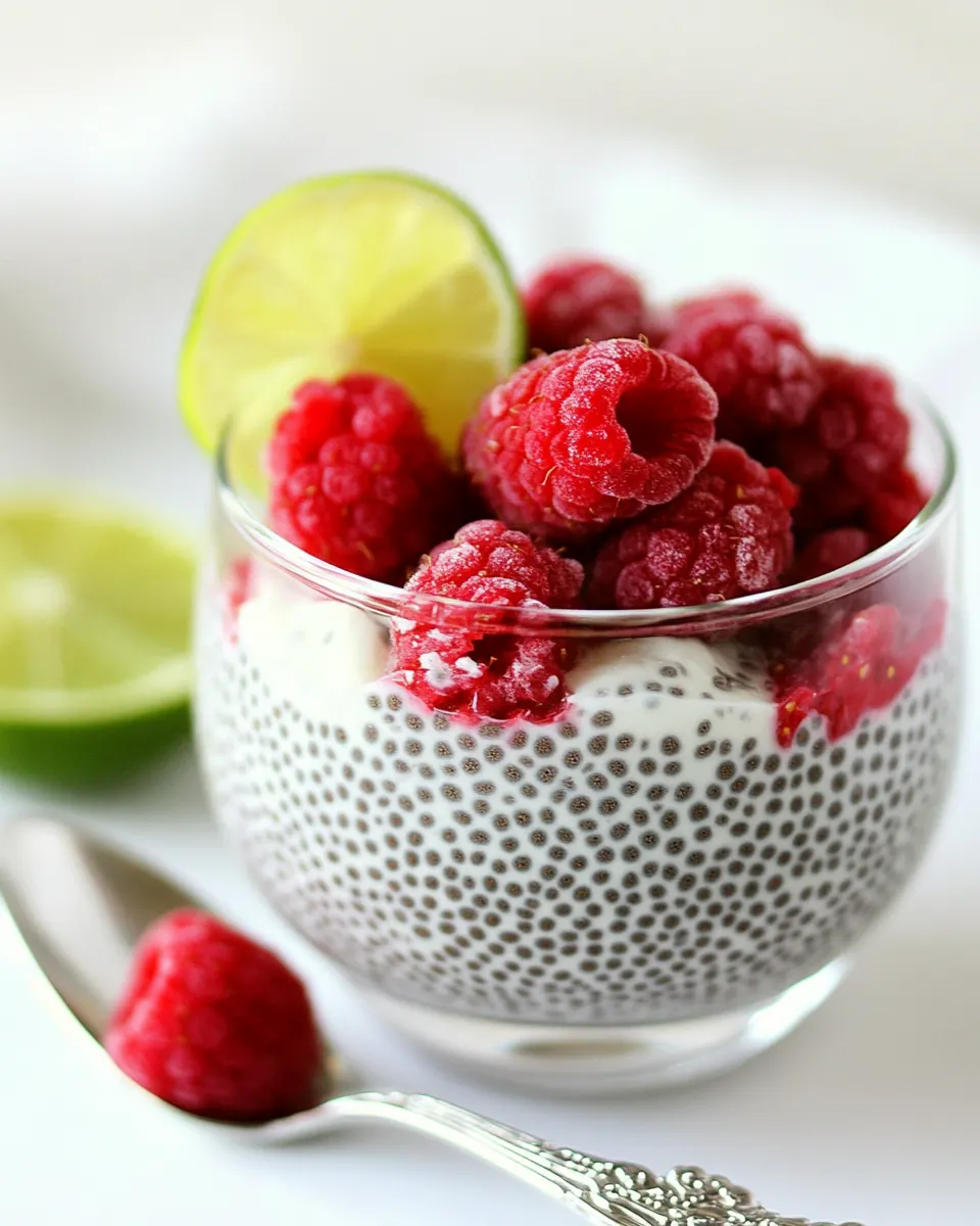 Coconut Lime Raspberry Chia Pudding