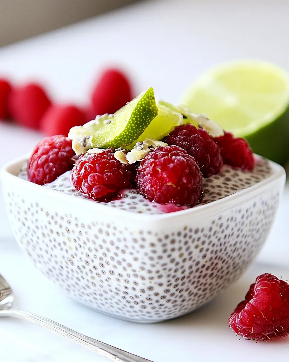 Coconut Lime Raspberry Chia Pudding
