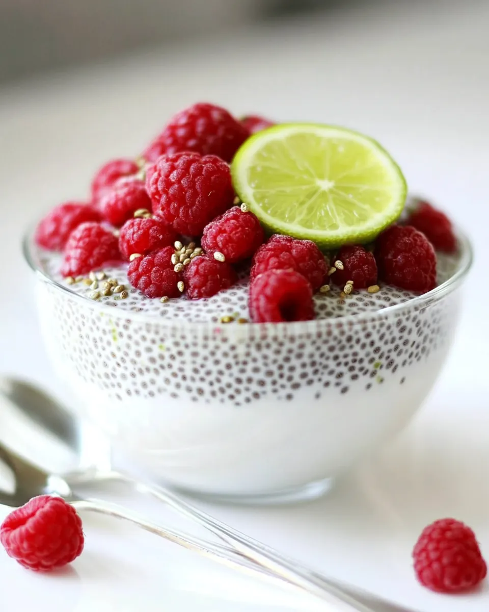 Coconut Lime Raspberry Chia Pudding