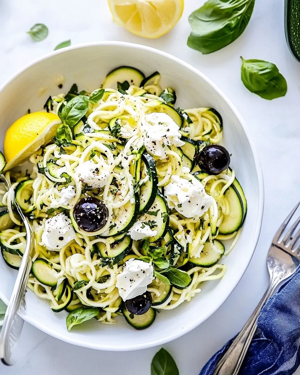 Cold Summer Zucchini Noodle Salad