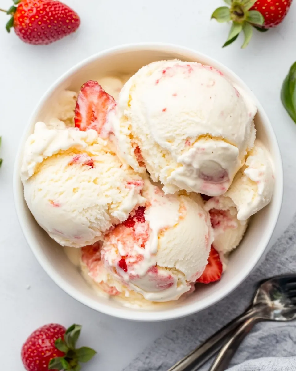 Creme Fraiche Strawberry Ice Cream