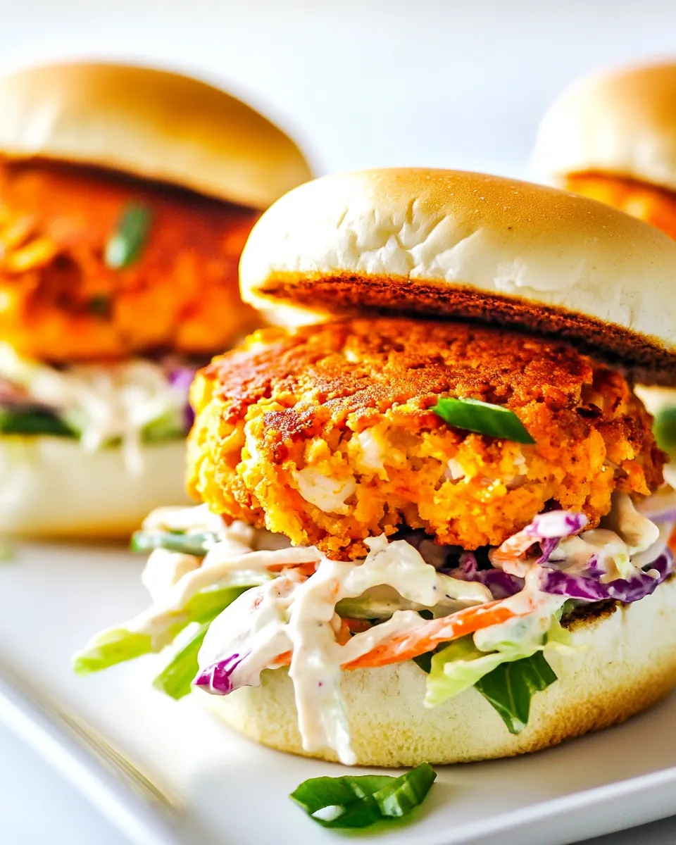 Crab Cake Sliders with Coleslaw