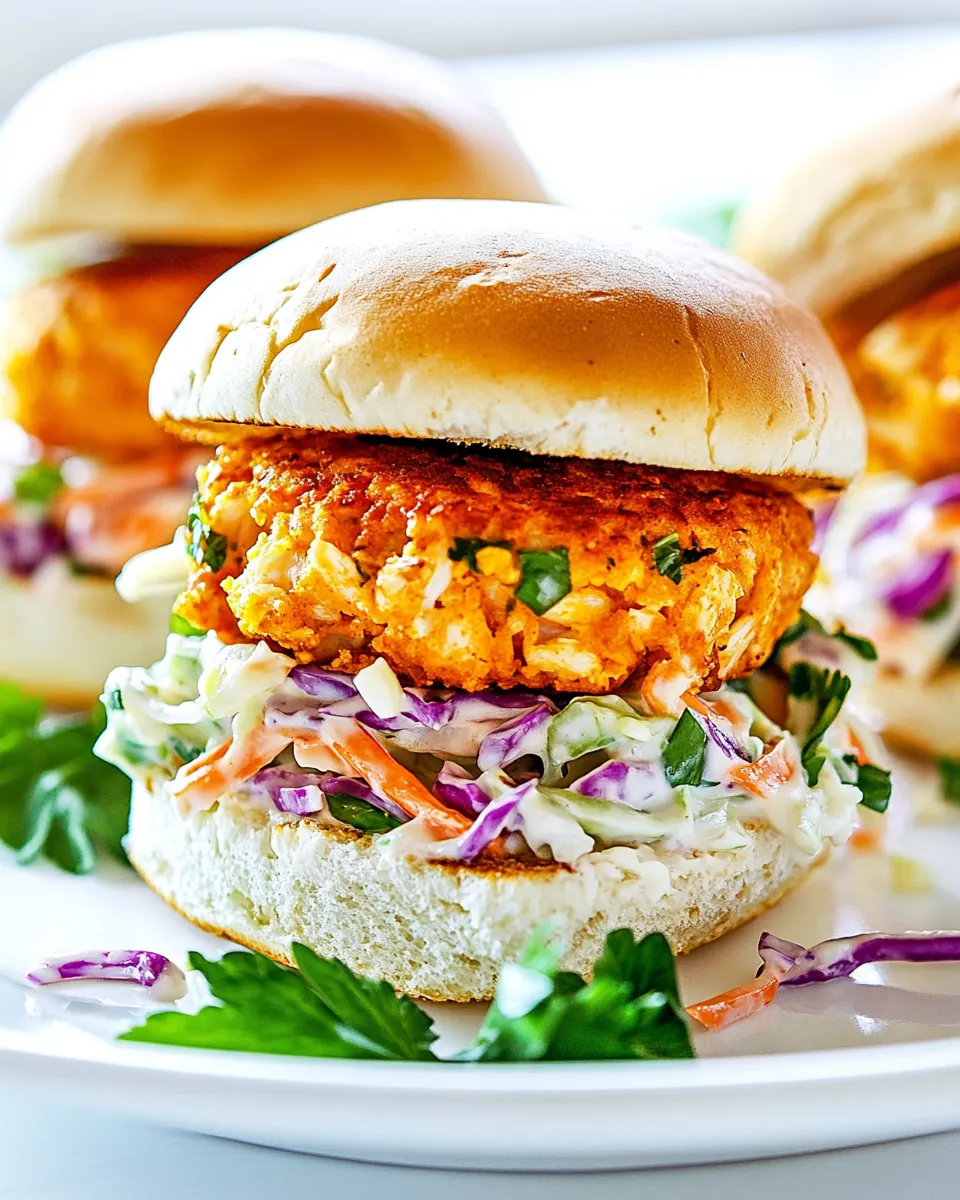 Crab Cake Sliders with Coleslaw