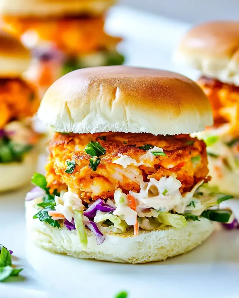 Crab Cake Sliders with Coleslaw