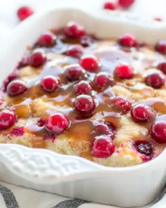 Cranberry Cake with Caramel Sauce