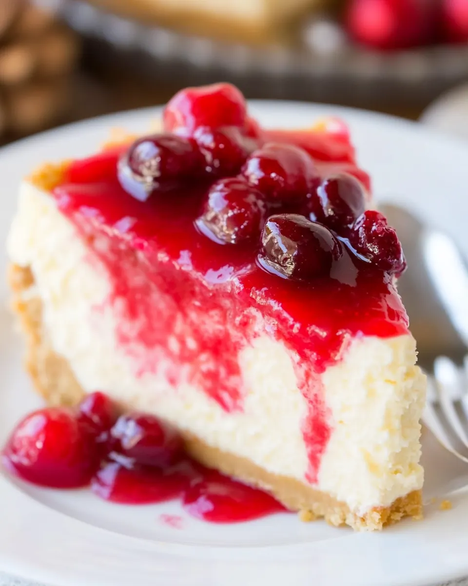 Cranberry Eggnog Cheesecake