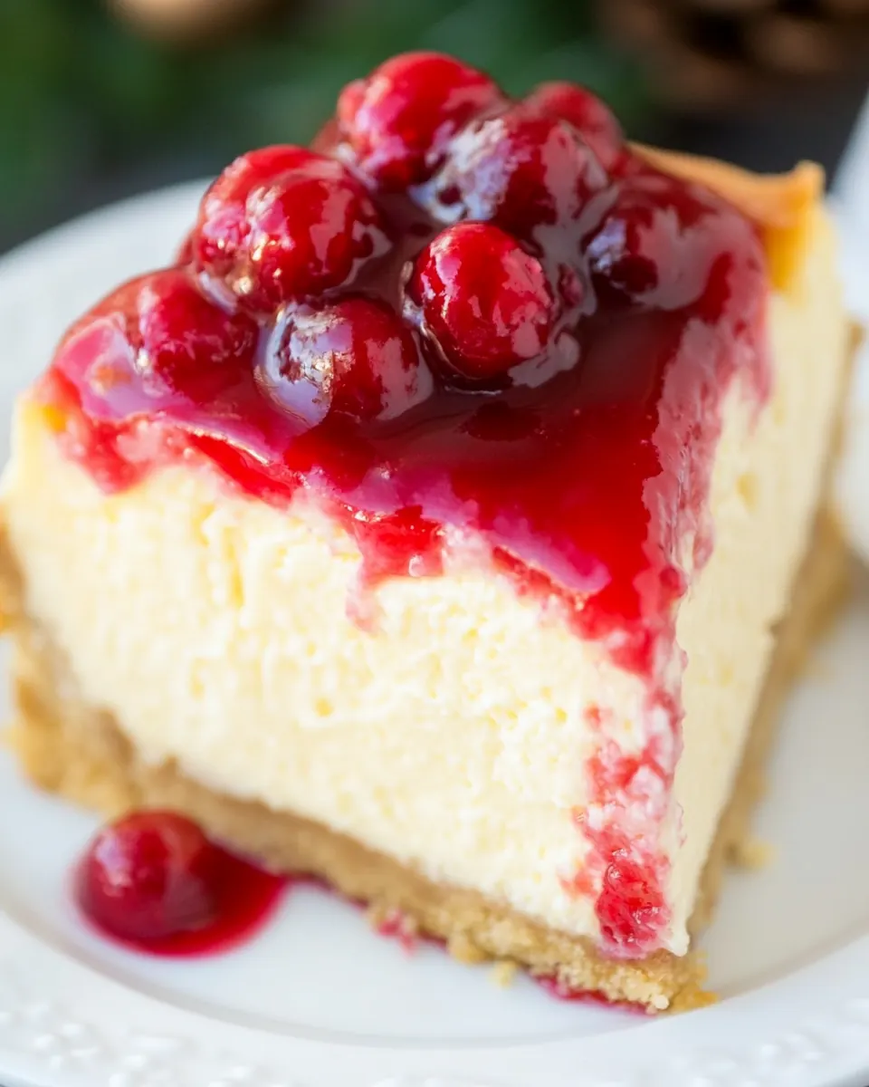 Cranberry Eggnog Cheesecake